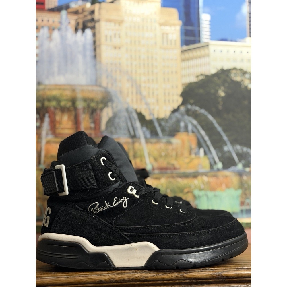 Patrick Ewing Men's Size 9 Black and White Sneakers